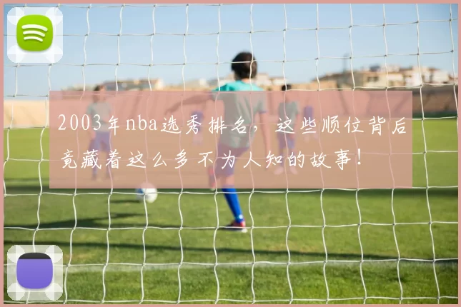 2003年nba选秀排名，这些顺位背后竟藏着这么多不为人知的故事！